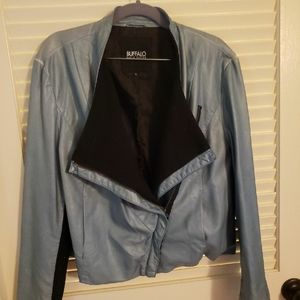 Soft Blue Faux leather jacket Buffalo David BRITTON